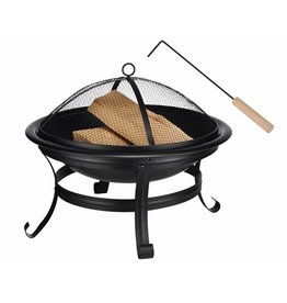 HI 64033 Feuerstelle Feuerschale mit Funkenschutz und Haken 56cm