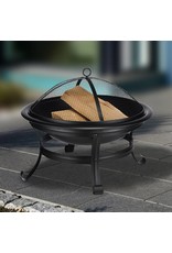 HI 64033 Feuerstelle Feuerschale mit Funkenschutz und Haken 56cm