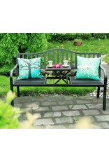 Metallbank Gartenbank Bank mit klappbarem Tisch anthrazit 150cm