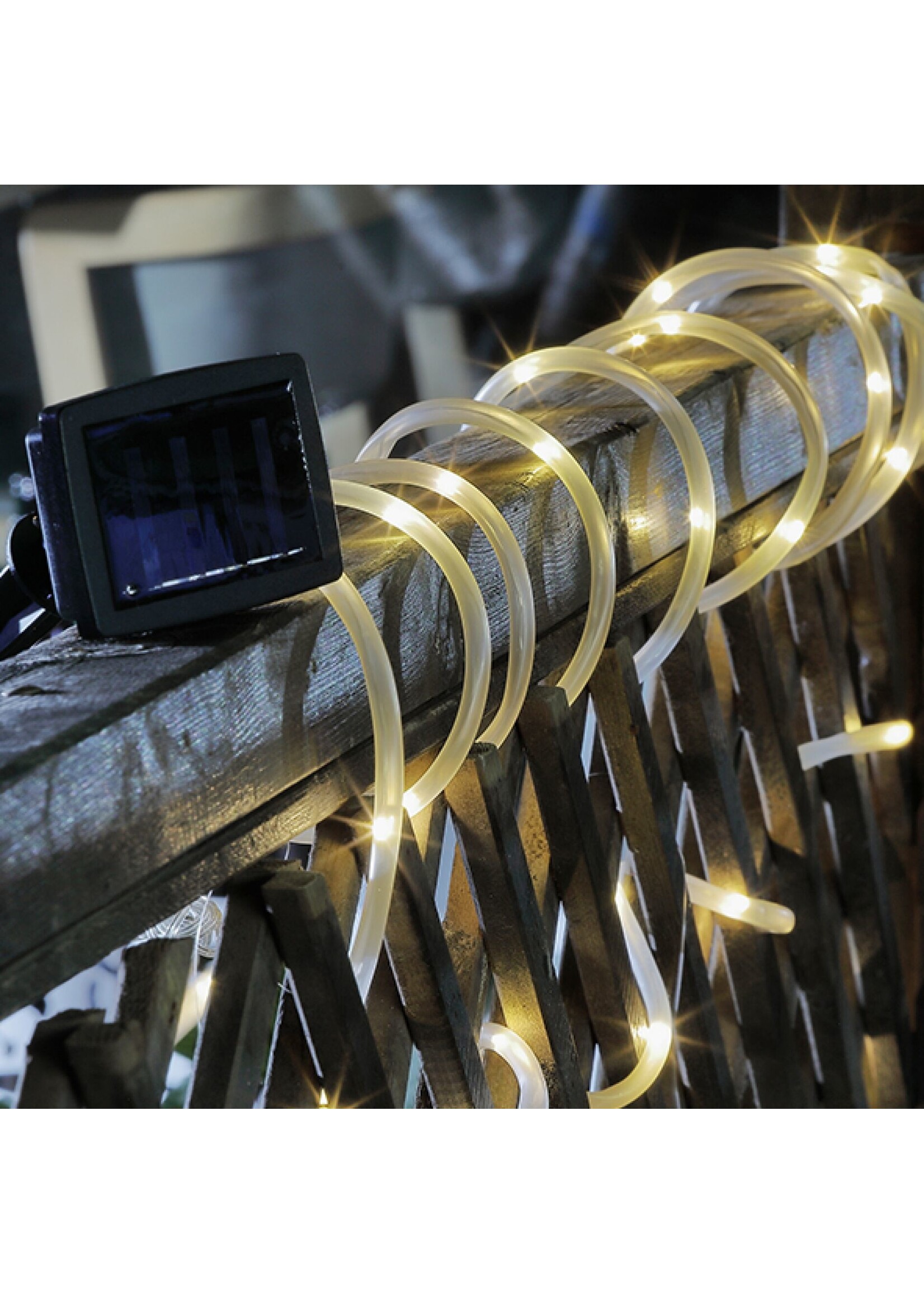 Solar Lichtschlauch Lichterschlauch 50LEDs warmweiss für aussen 7m lang 70288