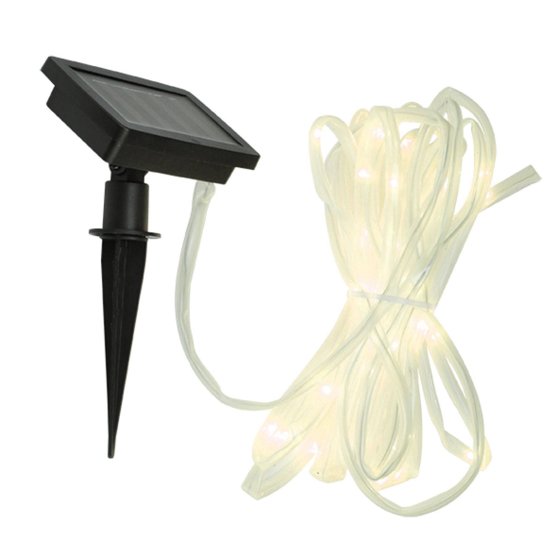 IC Gardenworld Solar-Lichterschlauch – 5 Meter Mit 50 Bunten LEDs, Separates Solarpanel Mit Erdspieß, Wählbare Blinkfunktion, IP44 Wetterfest