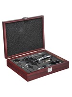 HI 16258 Wein Set 10tlg mit Hebel Korkenzieher in Holzkassette
