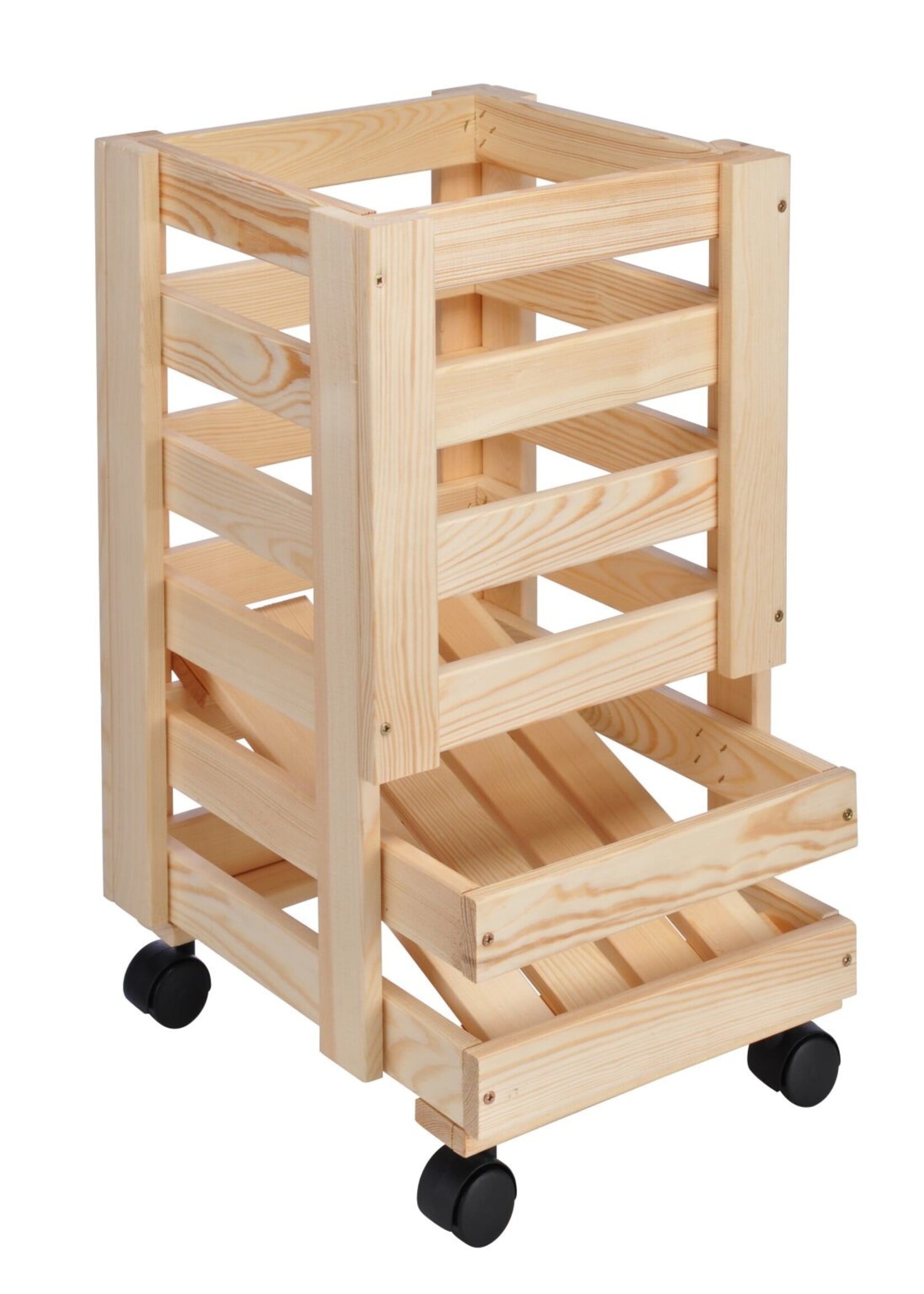 HI 90000 Kartoffelkiste Obsthorde aus Holz mit Rollen