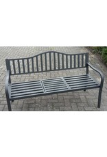 Metallbank Gartenbank Bank mit klappbarem Tisch anthrazit 150cm
