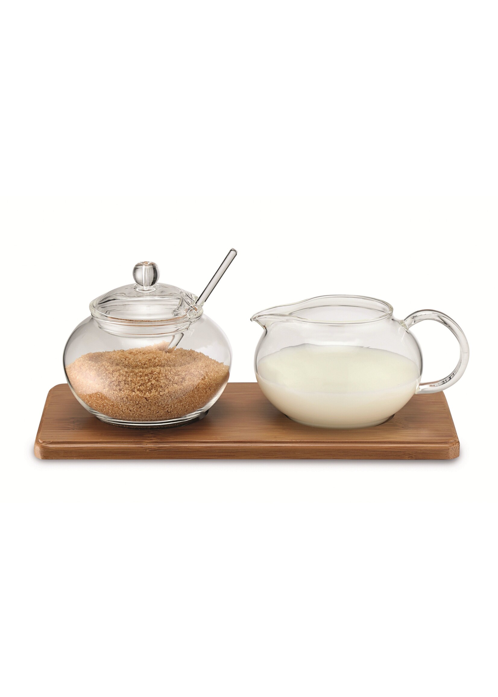 Weis 14580 Zucker Sahne Set mit Tablett aus Bambis und Zuckerlöffel