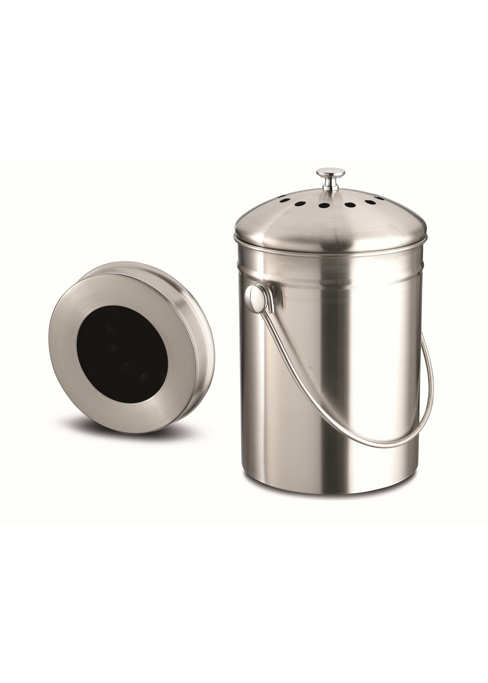 Weis 18628 Edelstahl Biomüll Abfalleimer 4,5L mit Kohlefilter