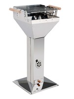 HI 60301 Edelstahl Trichtergrill Säulengrill 37x37x91,5cm