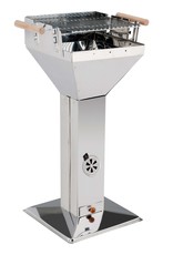 HI 60301 Edelstahl Trichtergrill Säulengrill 37x37x91,5cm
