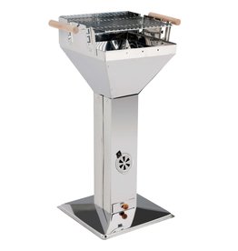 HI 60301 Edelstahl Trichtergrill Säulengrill 38x38x91,5cm