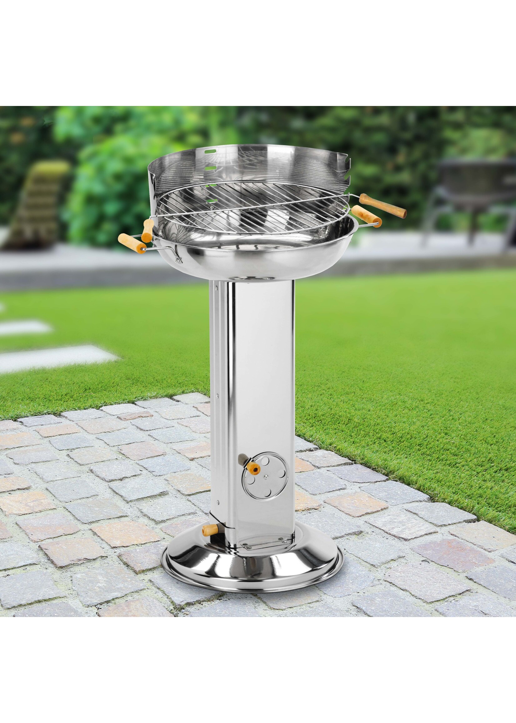 HI 60178 Edelstahl Säulengrill Rundgrill
