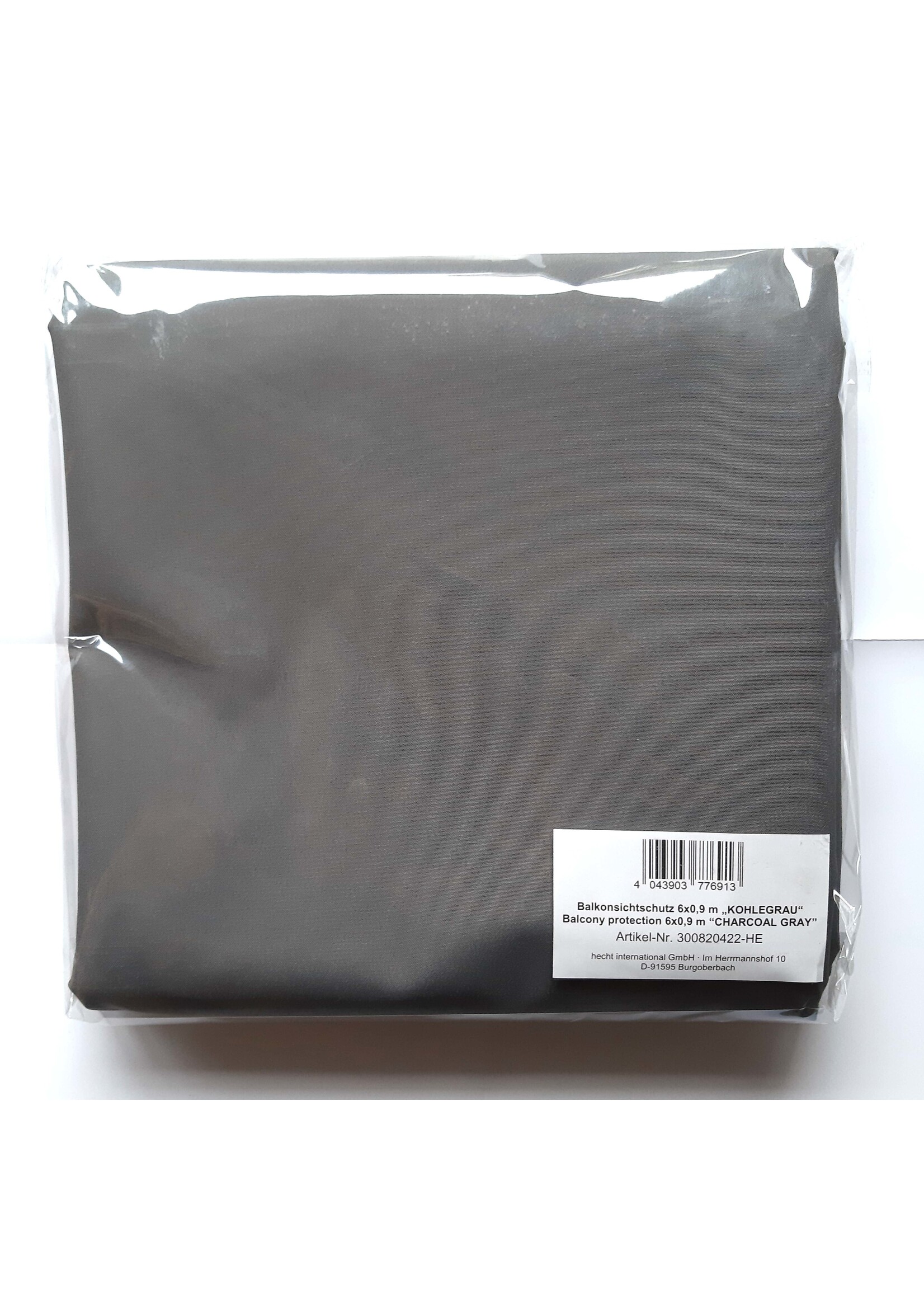 Balkonschutz Sichtschutz 6mx90cm kohlegrau mit Kordel 300820422-HE