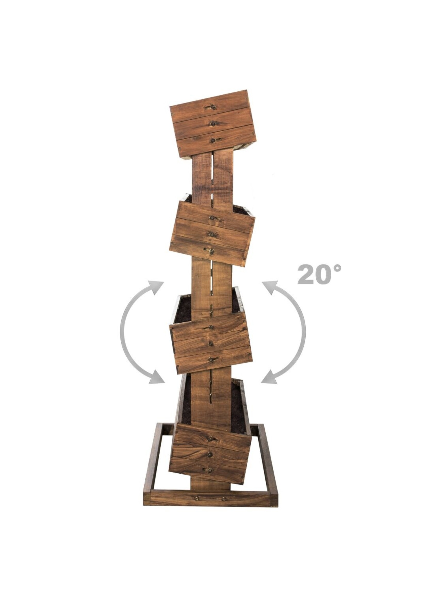 Hochbeet mit vier beweglichen Kästen H145cm B50cm aus Holz 301960208-HE