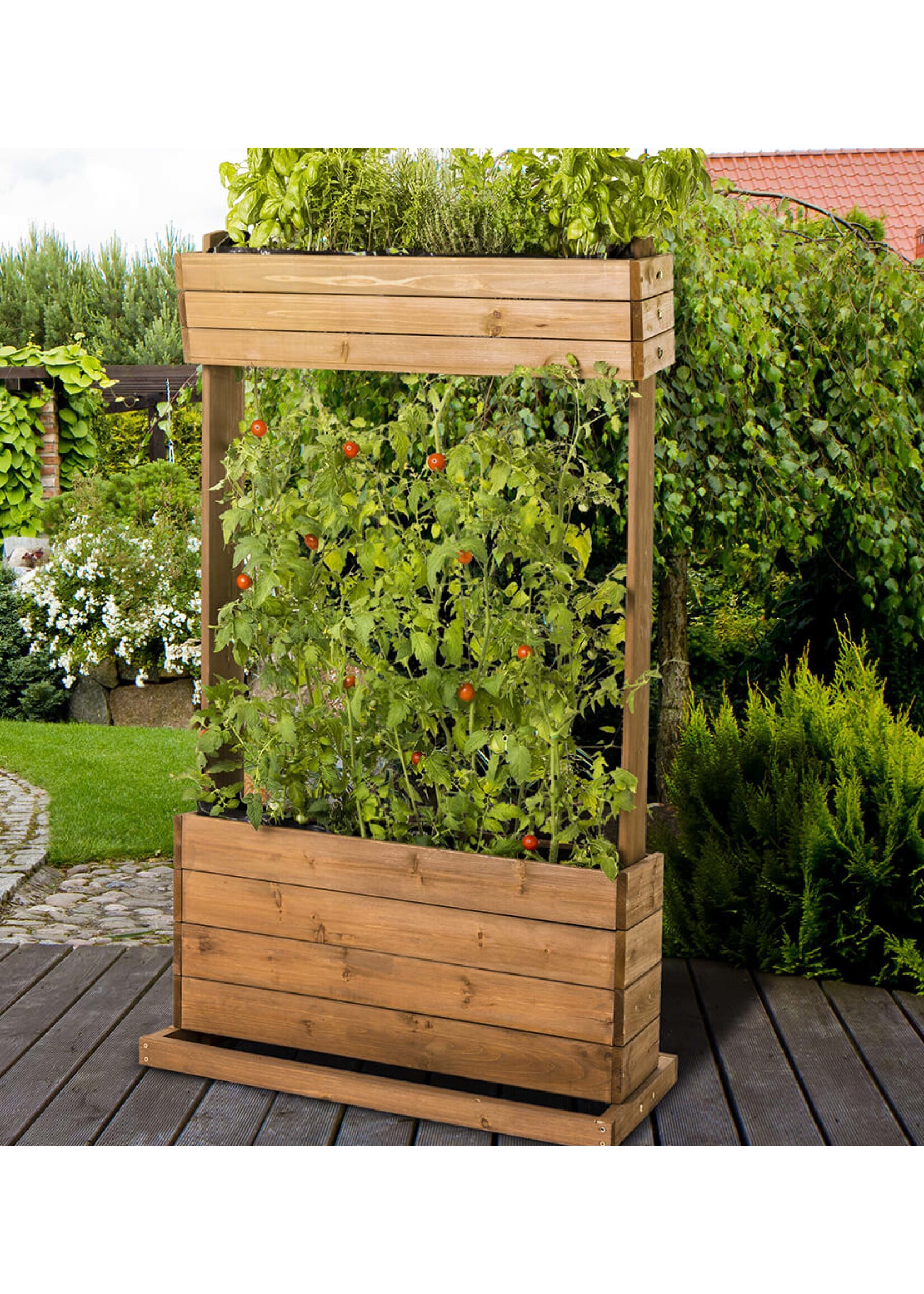 Hochbeet Beet mit Rankseilen H145cm B50cm aus Holz 301970308-HE