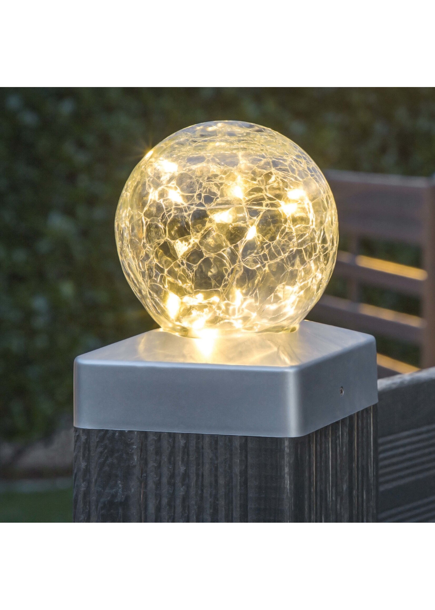 HI 70405 LED Solar Zaun Leuchte für Zaunpfeiler 10x10cm