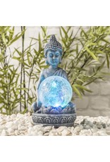 HI 70407 LED Solar Buddha mit Glaskugel und Farbwechsel