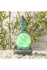 HI 70407 LED Solar Buddha mit Glaskugel und Farbwechsel