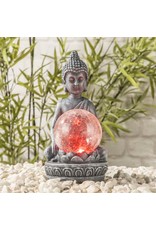 HI 70407 LED Solar Buddha mit Glaskugel und Farbwechsel