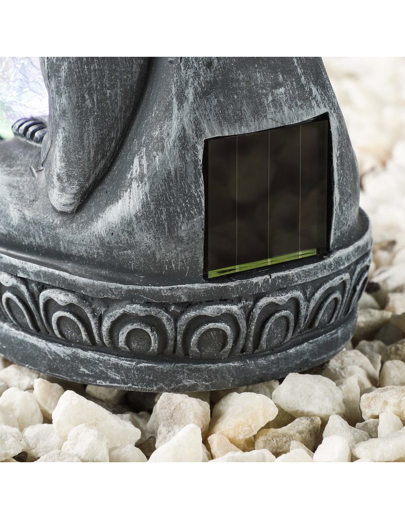 HI 70407 LED Solar Buddha mit Glaskugel und Farbwechsel