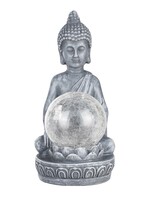 HI 70407 LED Solar Buddha mit Glaskugel und Farbwechsel