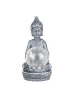 HI 70407 LED Solar Buddha mit Glaskugel und Farbwechsel