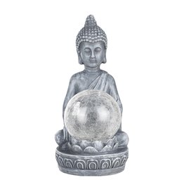 HI 70407 LED Solar Buddha mit Glaskugel und Farbwechsel