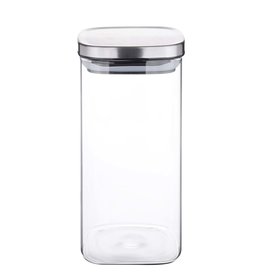 Weis 15957 Vorratsdose Vorratsglas eckig  mit Deckel 1500ml