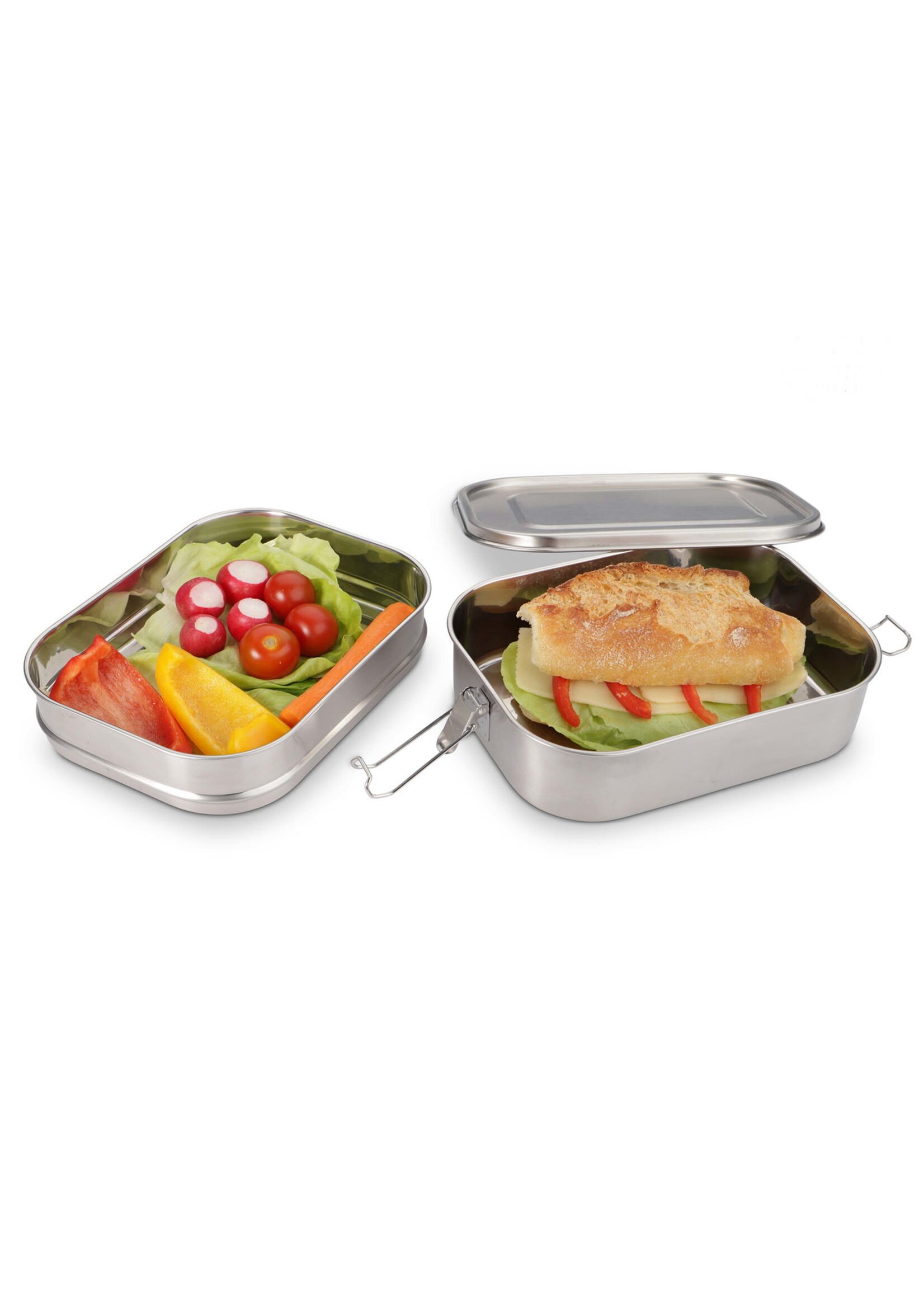 Weis 17314 Edelstahl Vesperdose Lunchbox Brotdose 2250ml doppelstöckig