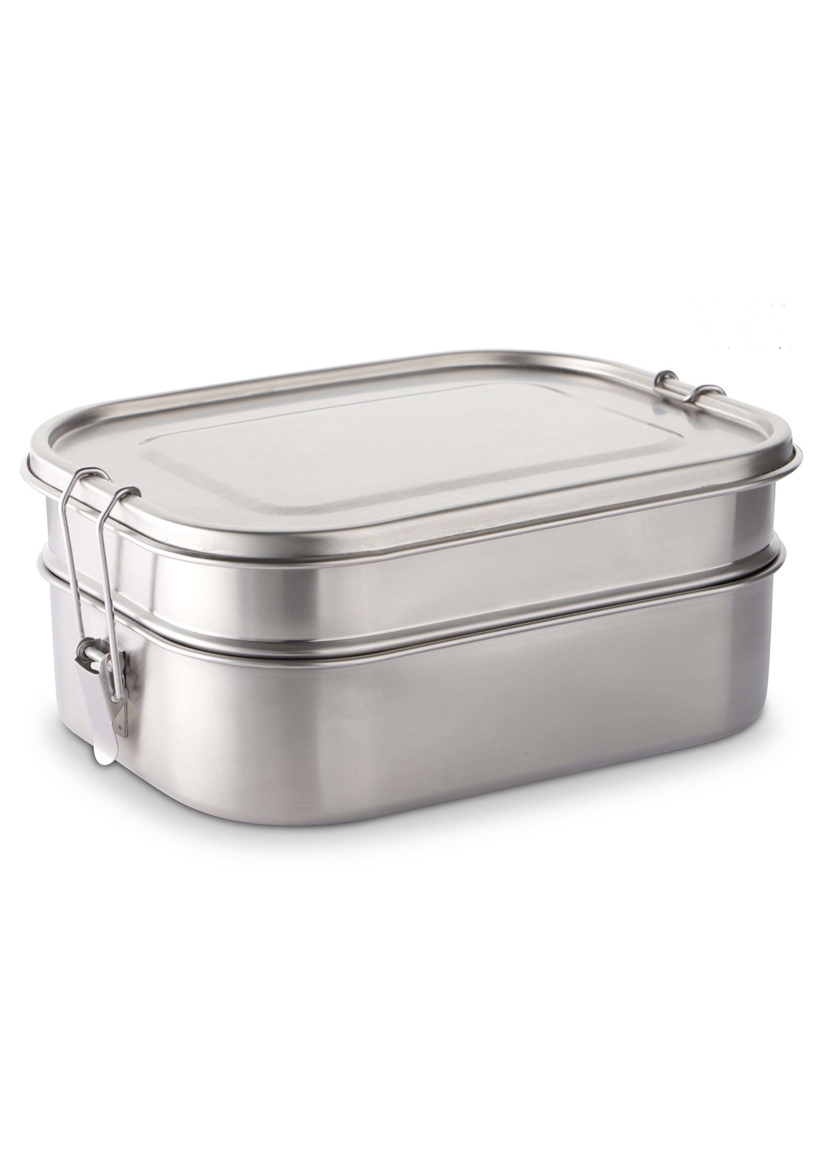 Weis 17314 Edelstahl Vesperdose Lunchbox Brotdose 2250ml doppelstöckig