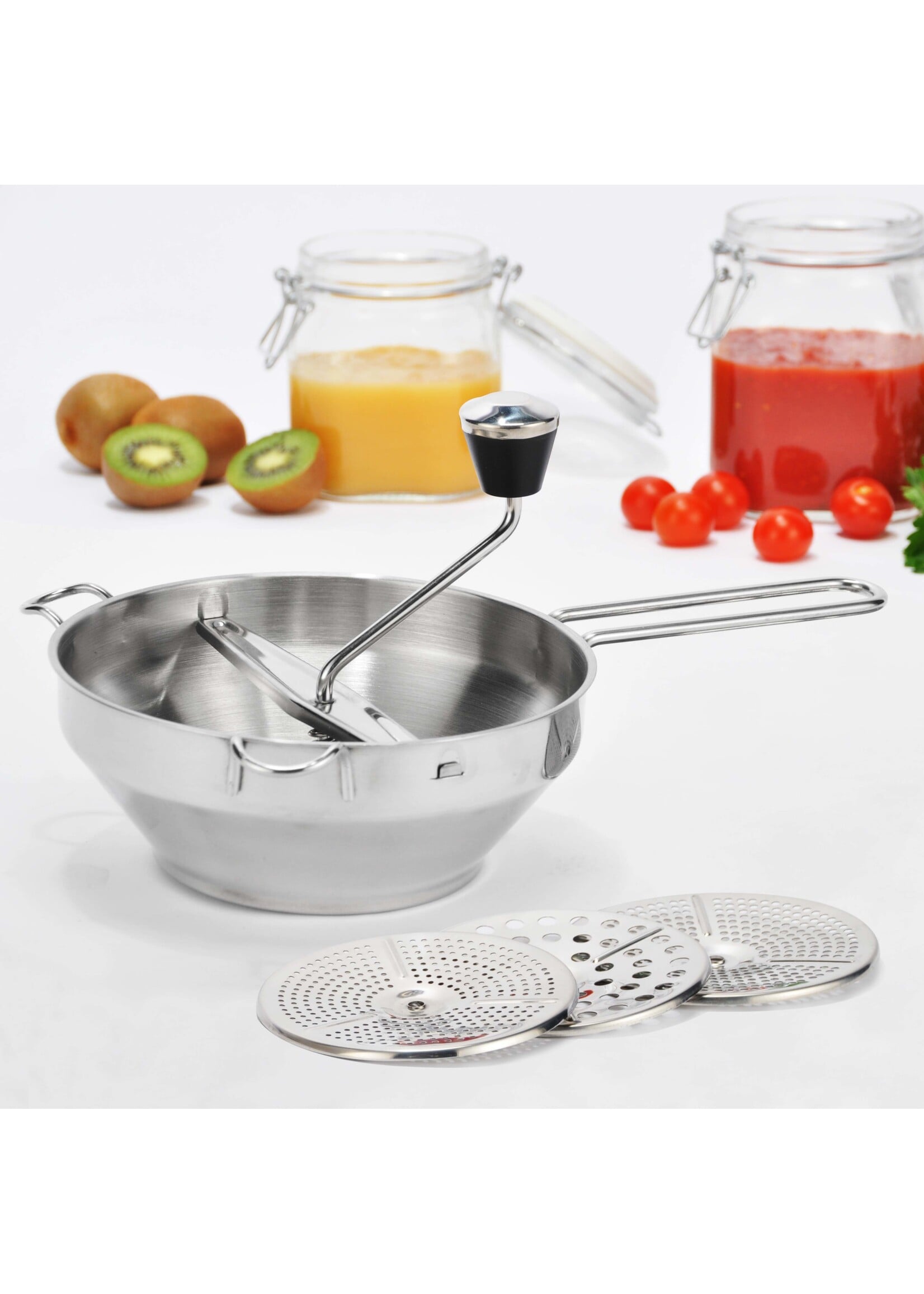 HI 14059 Edelstahl Passiermühle Passiergerät mit 3 Einsätzen