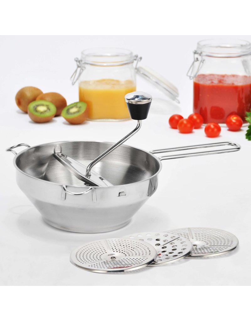 HI 14059 Edelstahl Passiermühle Passiergerät mit 3 Einsätzen
