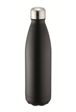 Weis 12999 Thermoflasche Isolierflasche Trinkflasche vakuumisoliert 1 L schwarz