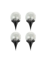 HI 70395 Solar LED Crackle Glas Lampen Set 4er