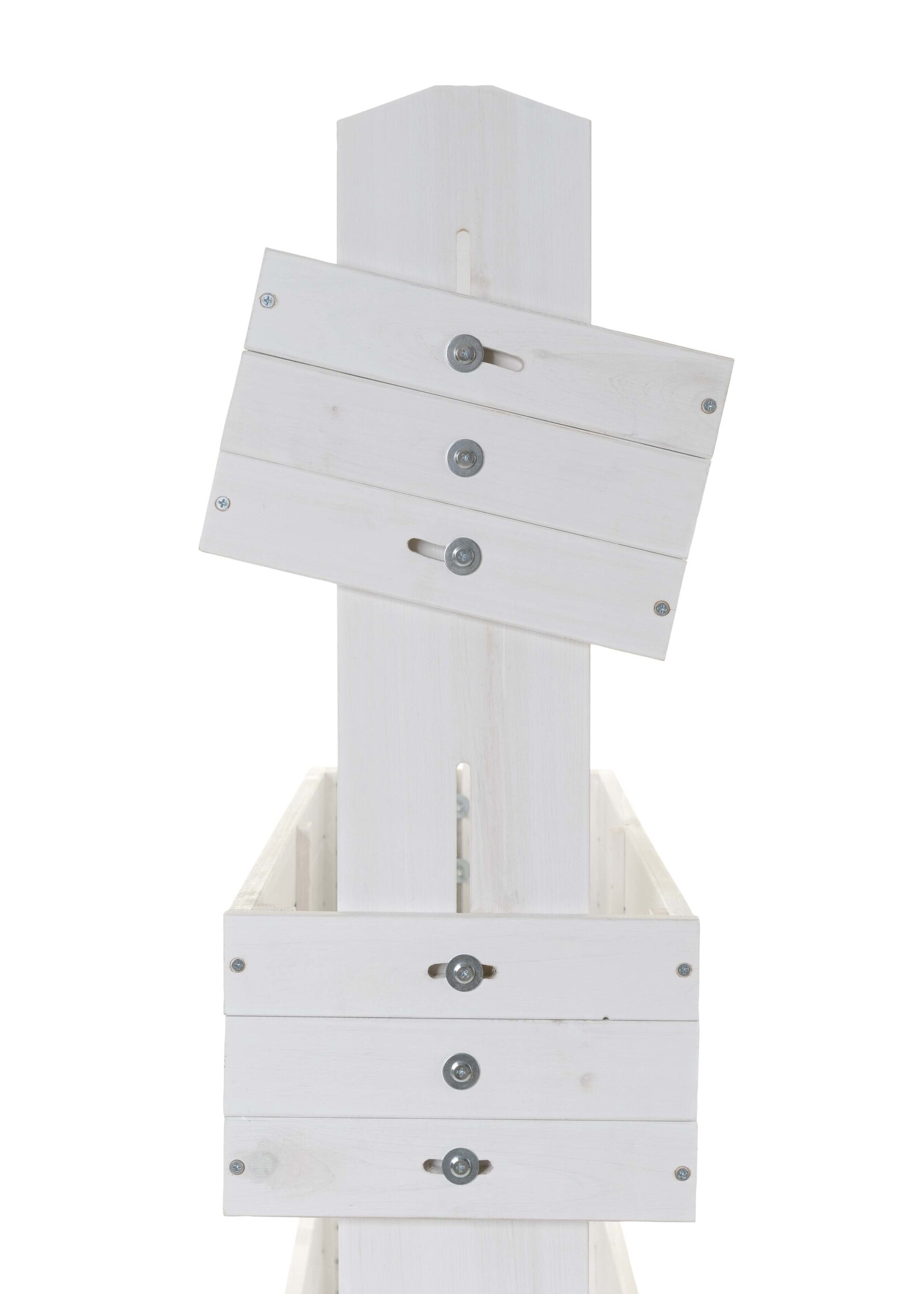 Hochbeet mit vier Kästen H145cm B50cm aus Holz weiss 301960201-HE