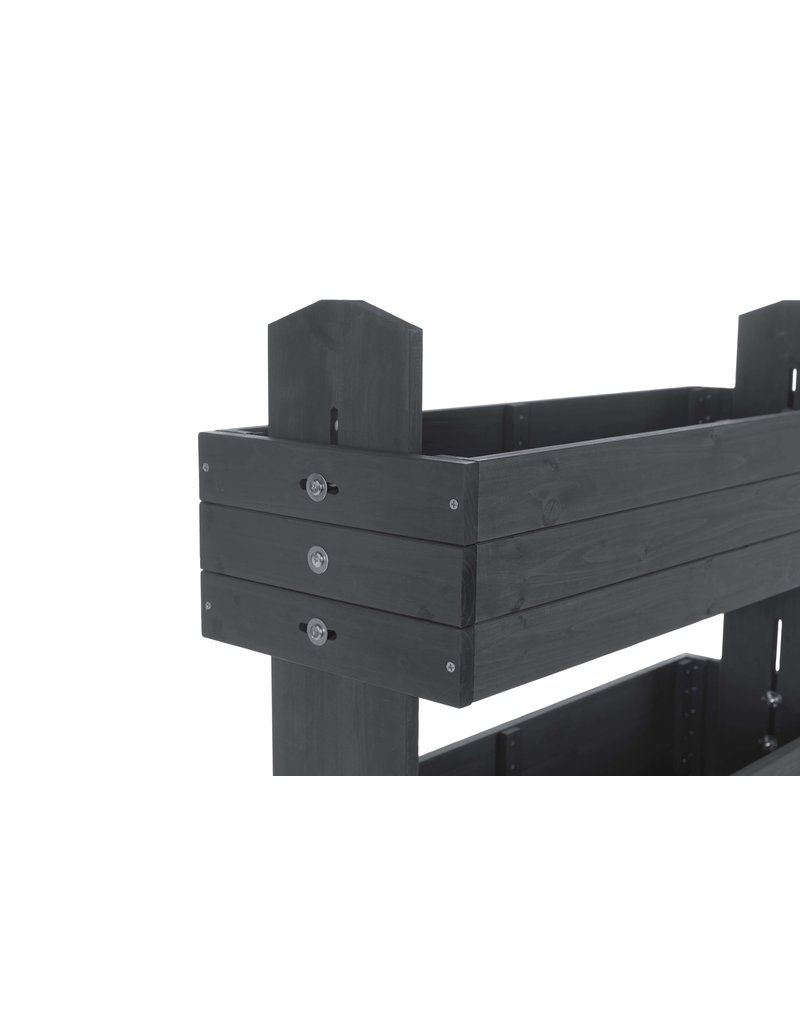 Hochbeet mit vier Kästen H145cm B50cm aus Holz anthrazit 301960207-HE