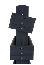 Hochbeet mit vier Kästen H145cm B50cm aus Holz anthrazit 301960207-HE