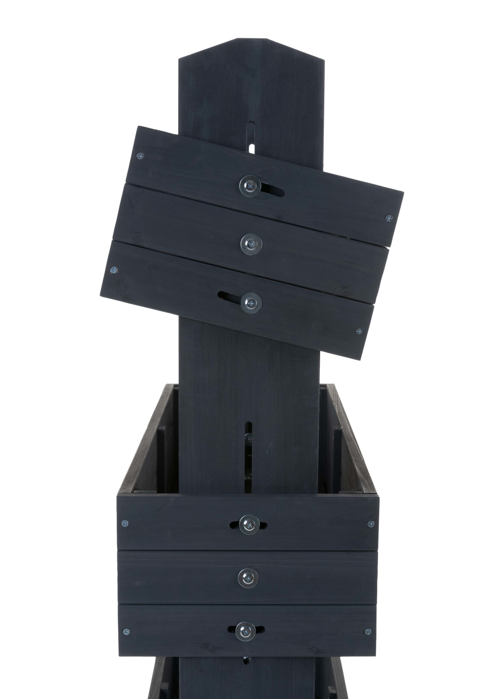 Hochbeet mit vier Kästen H145cm B50cm aus Holz anthrazit 301960207-HE