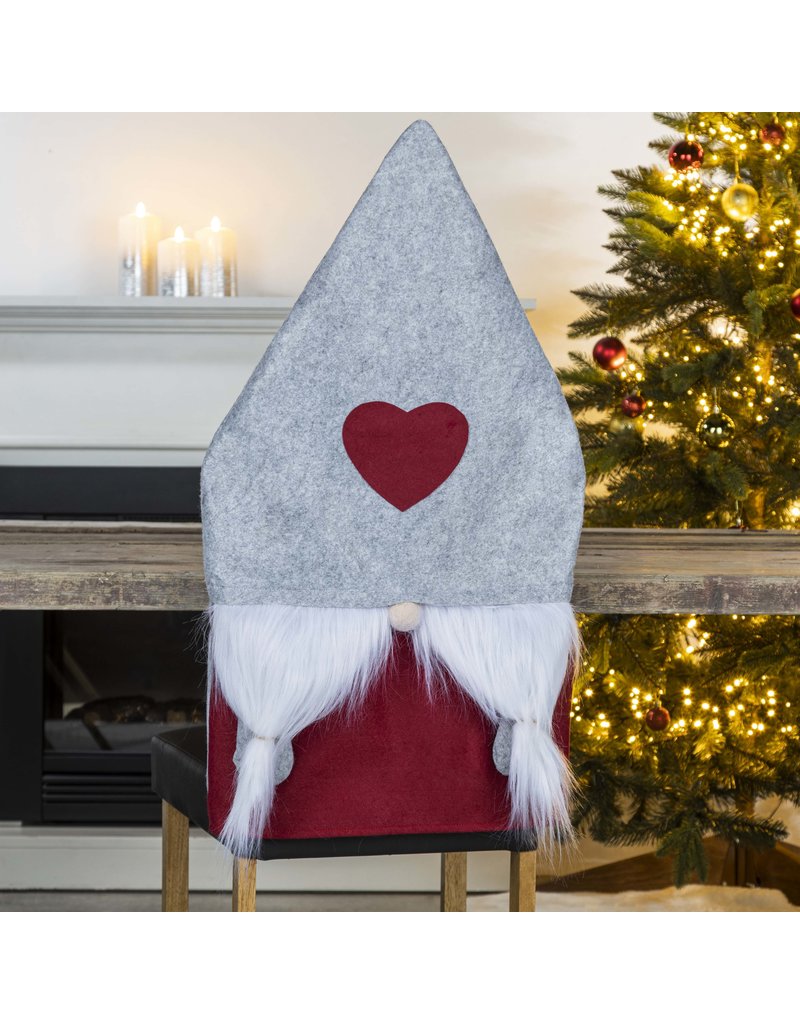 HI 54754 Stuhlhusse im Wichtel Design 83x45cm grau