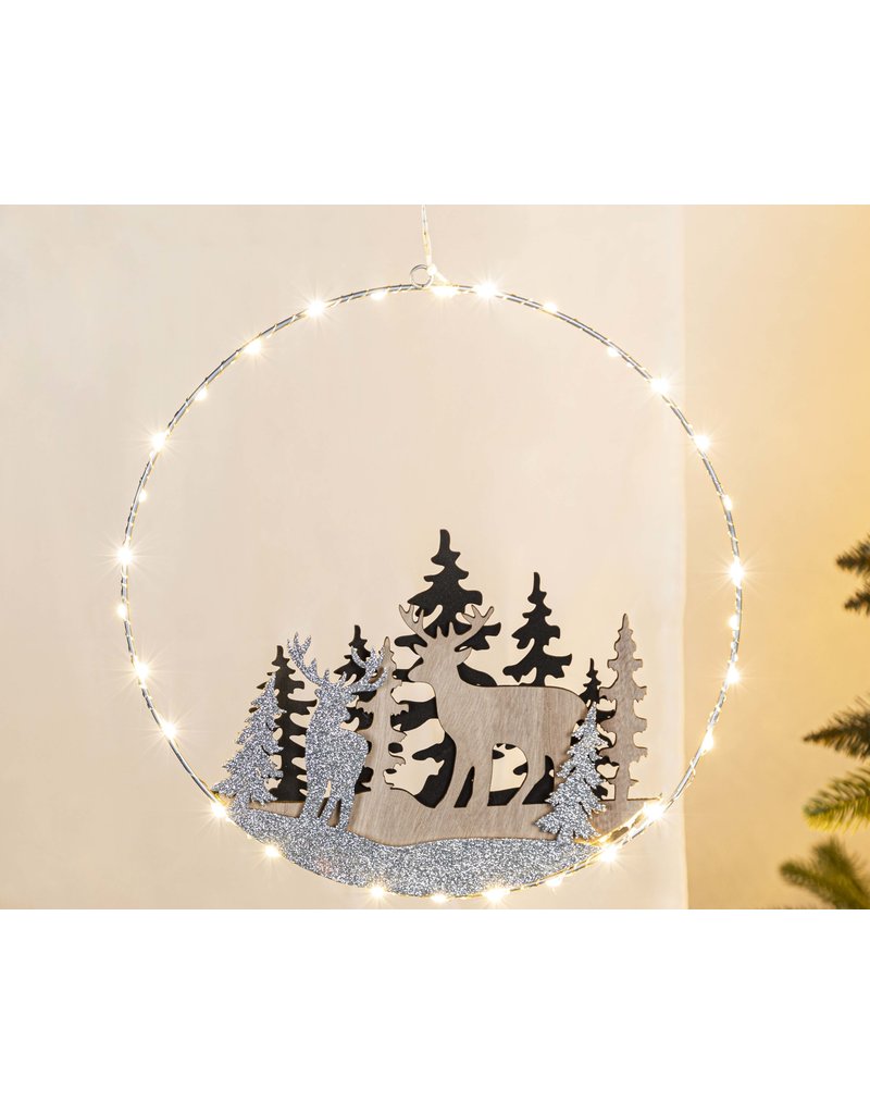 LED Metall Ring mit 20 warmweissen LEDs Batteriebetrieb 76928