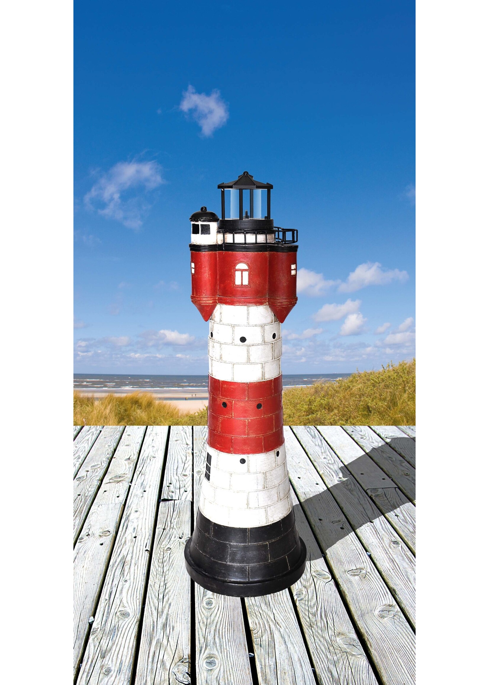 Westerholt 2639 Solar Leuchtturm Roter Sand Höhe 50cm