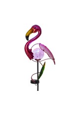 HI 70472 LED Solar Gartenstecker Flamingo aus Metall Höhe 81cm