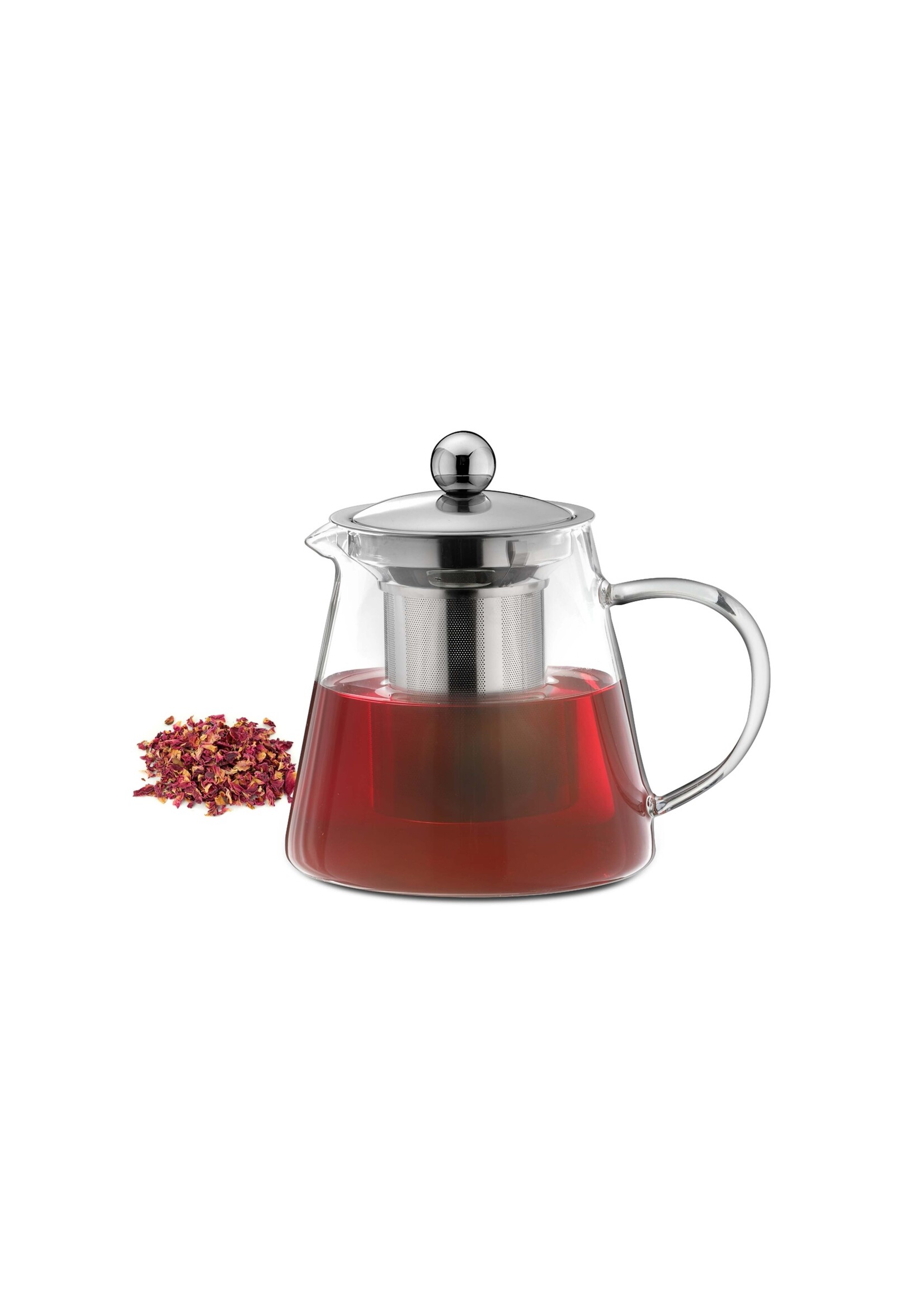 Glas Teekanne 800ml mit Teefilter aus Edelstahl 17046