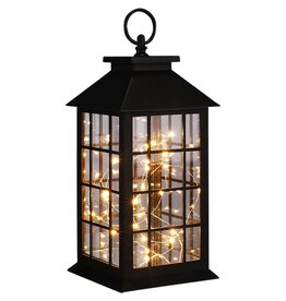 Laterne mit warmweisser Kupferlichterkette 30 LEDs 57091
