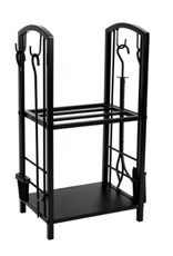 Kaminholz Regal mit Kaminbesteck 4tlg 2666