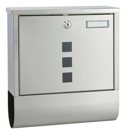 Edelstahl Briefkasten mit Zeitungsfach 60171