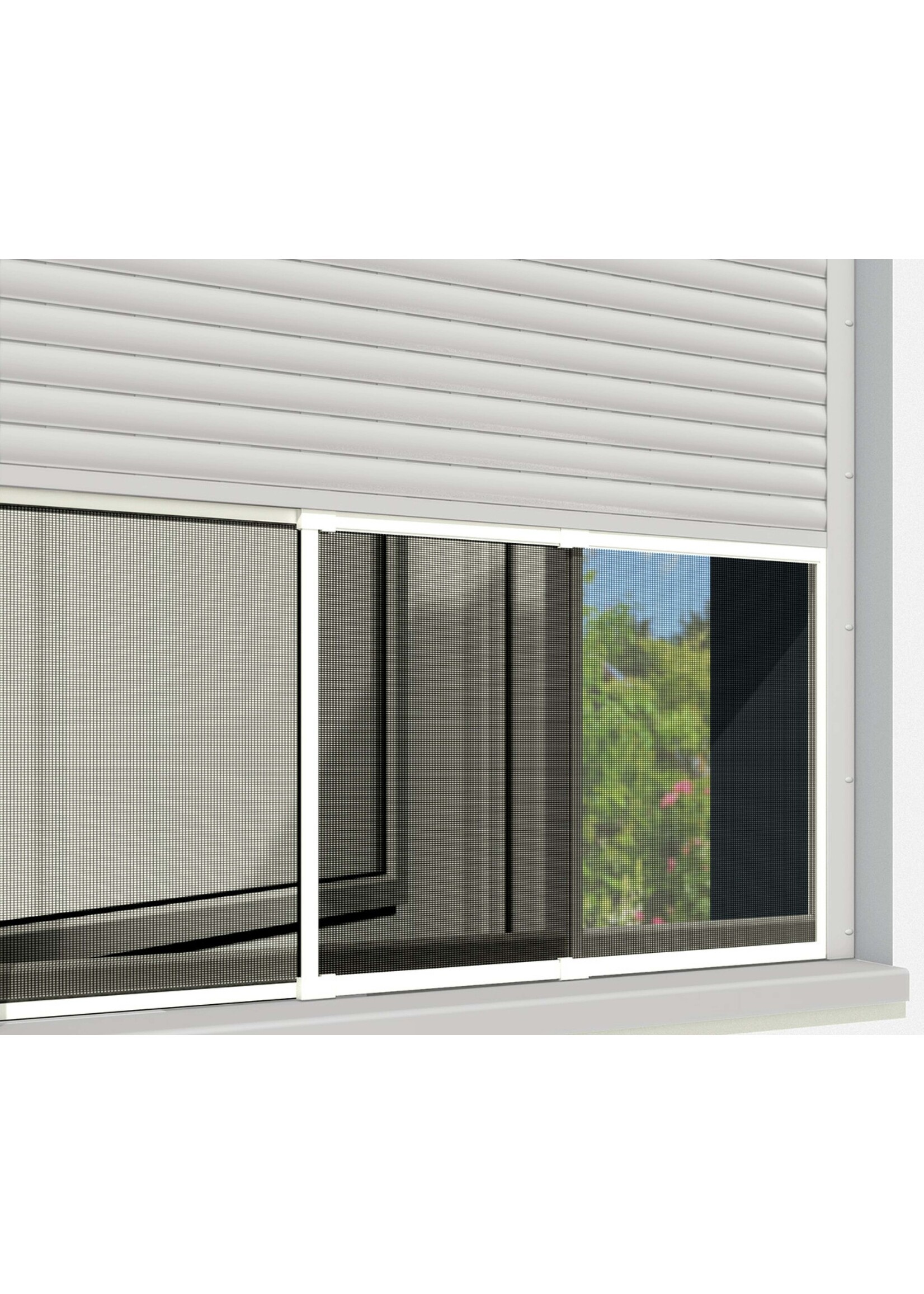 Alu Fliegengitter Schiebefenster 75x100 weiss 101690201-VH