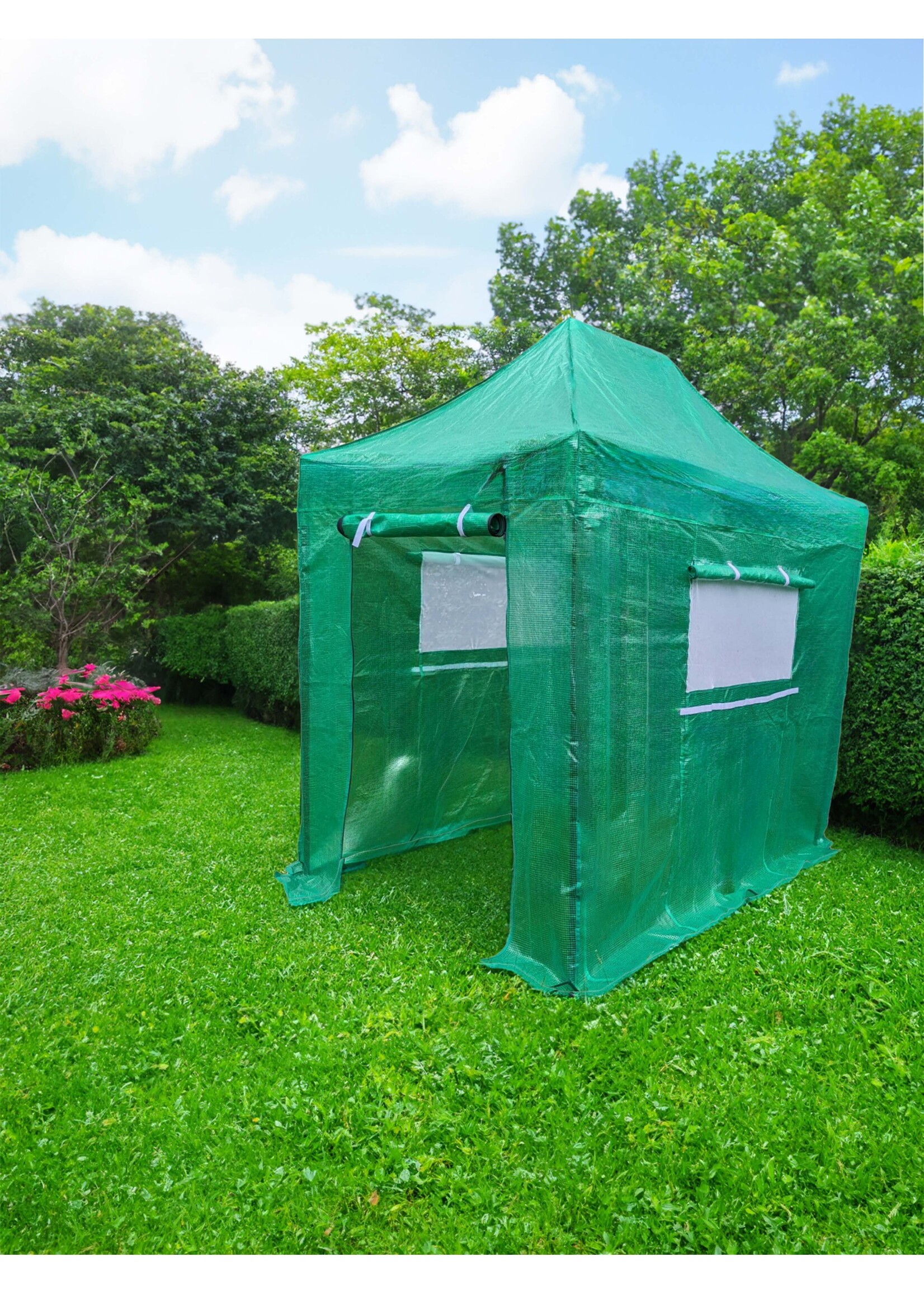 Gewächshaus faltbar 270x180x210cm mit Tür und Fenstern 2690