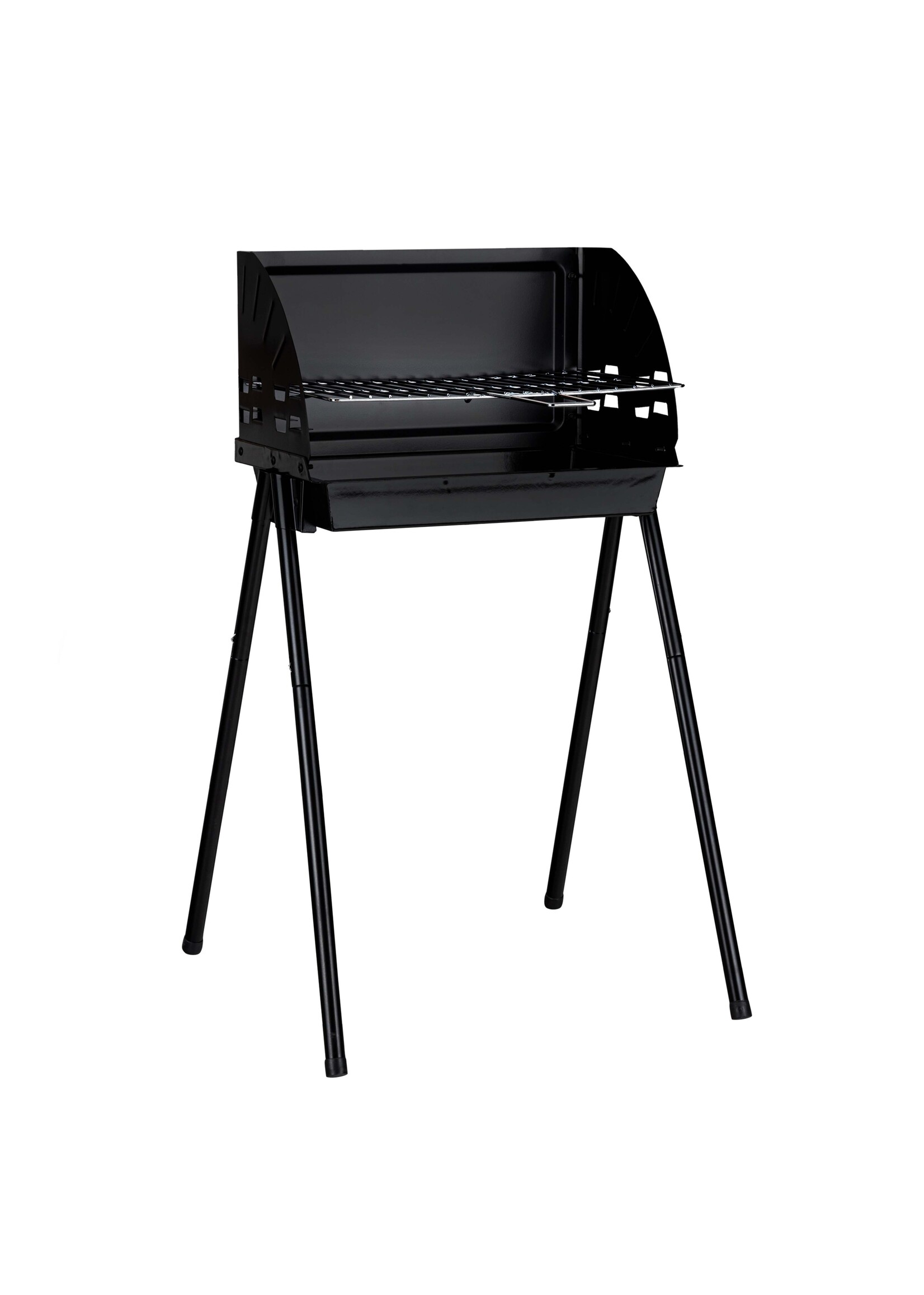 Grill Standgrill Holzkohlegrill mit Windschutz 64256