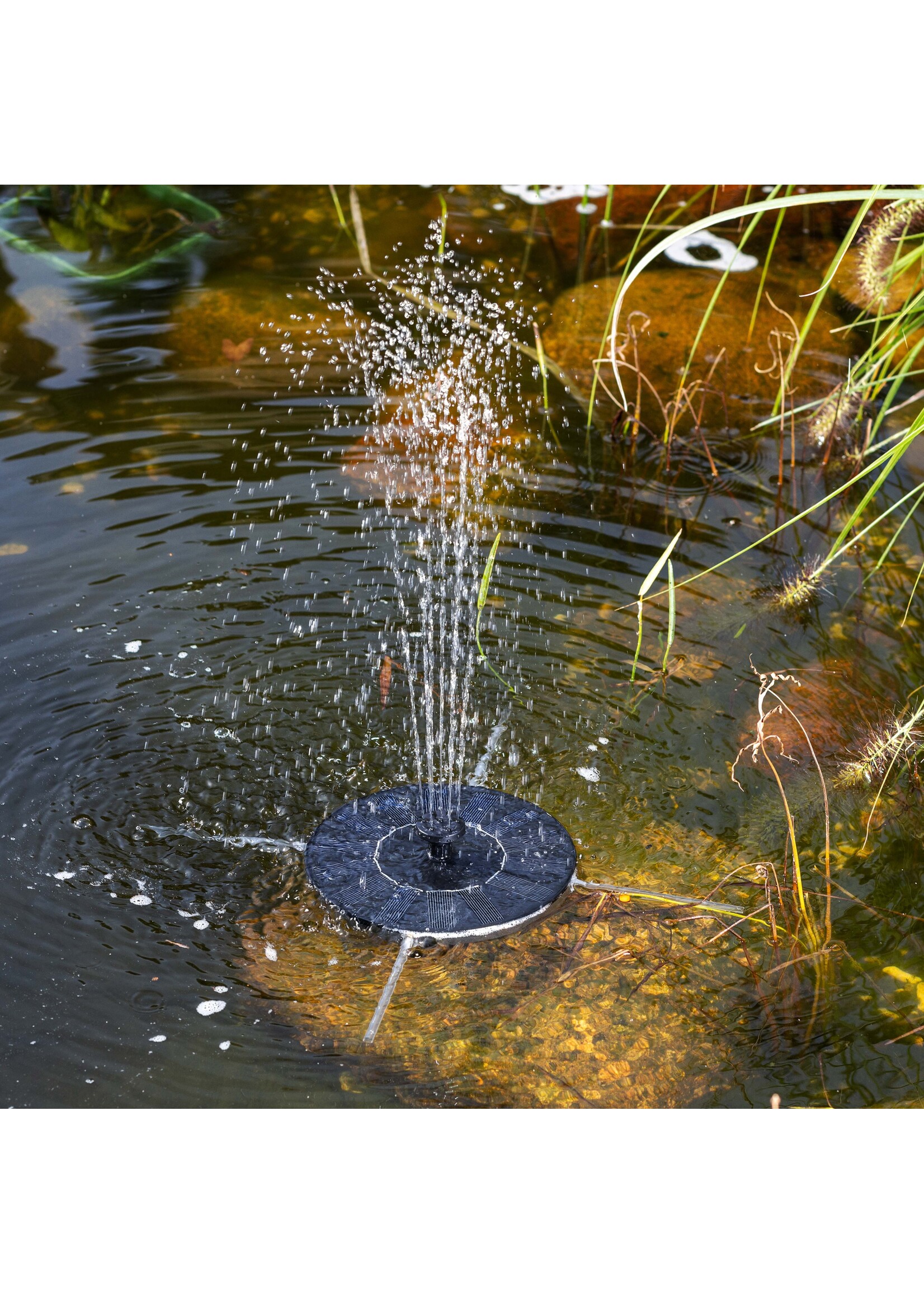 Solar Springbrunnen mit 7 Aufsätzen 70482