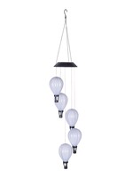 LED Solar Windspiel mit 5 warmweissen  flackernden Ballons 70484