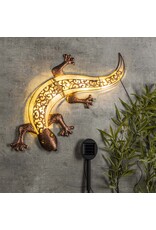 Solar LED Wandlicht Deko Gecko mit 10 warmweissen LEDs 70457